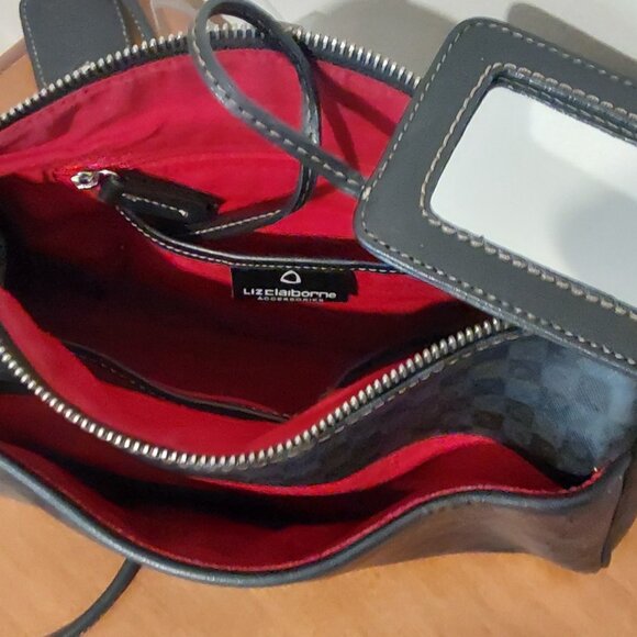 Vintage Liz Claiborne Black Monogram Small Crossbody Bag - Picture 10 of 14